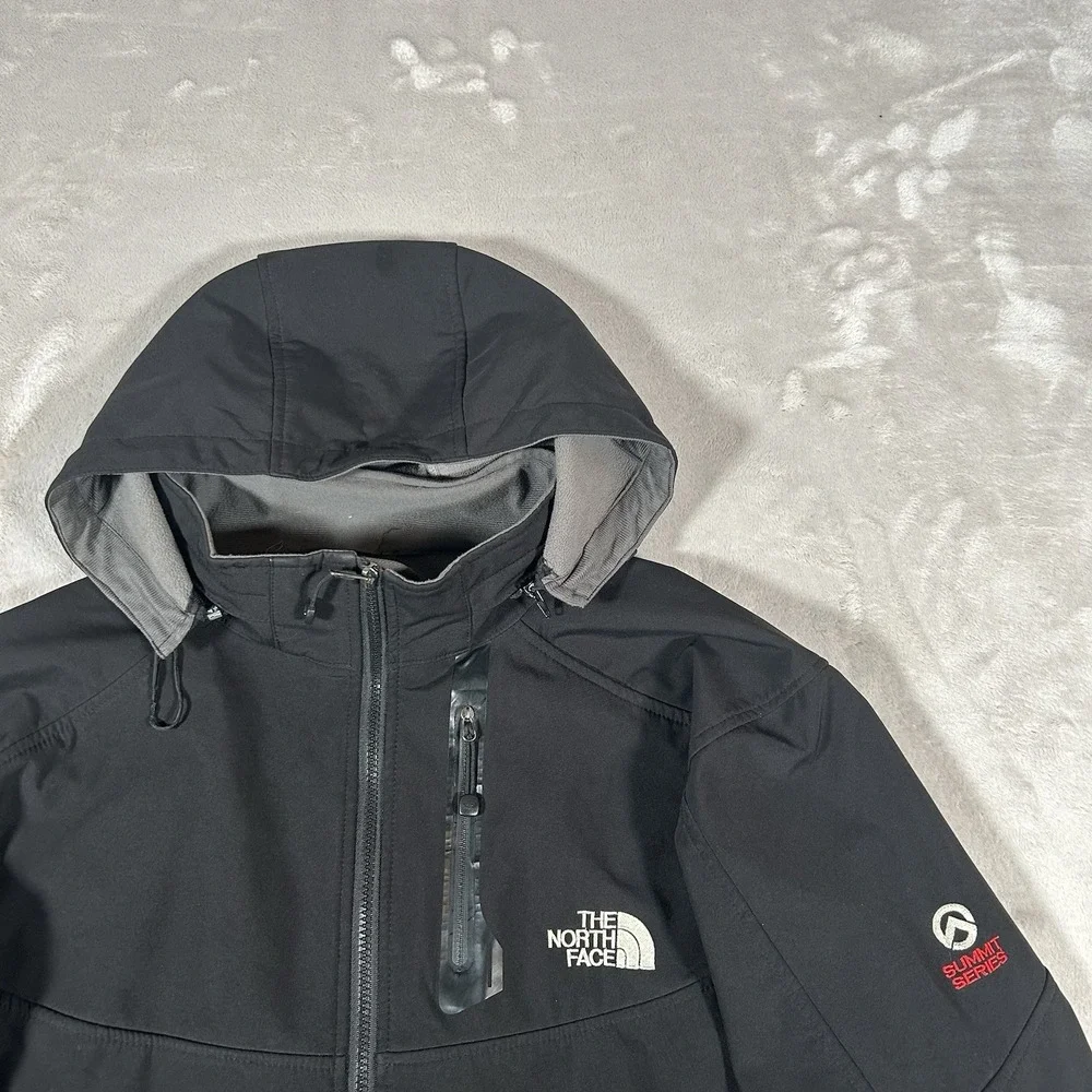 The North Face Summit Series Hooded Jacket Mens L Black Hyvent Removable Hood